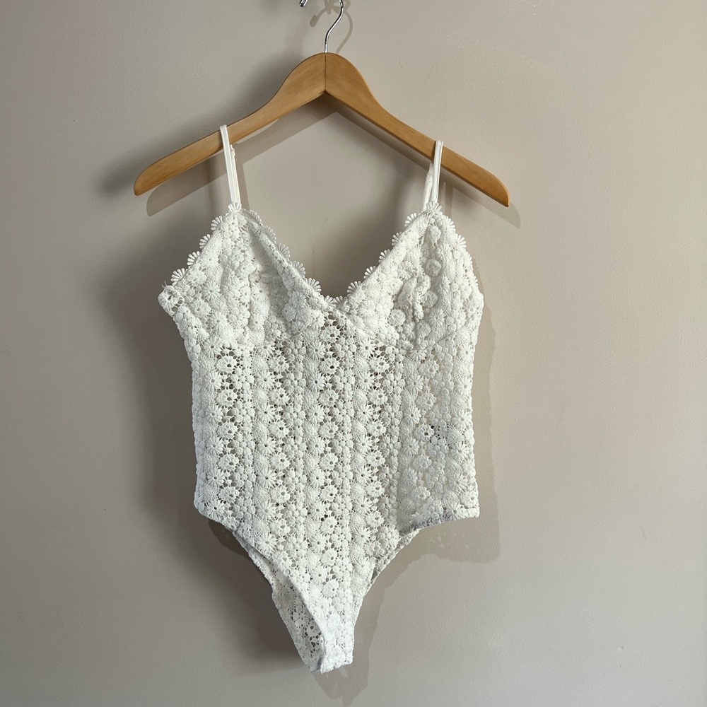 H&M White Lace Bodysuit